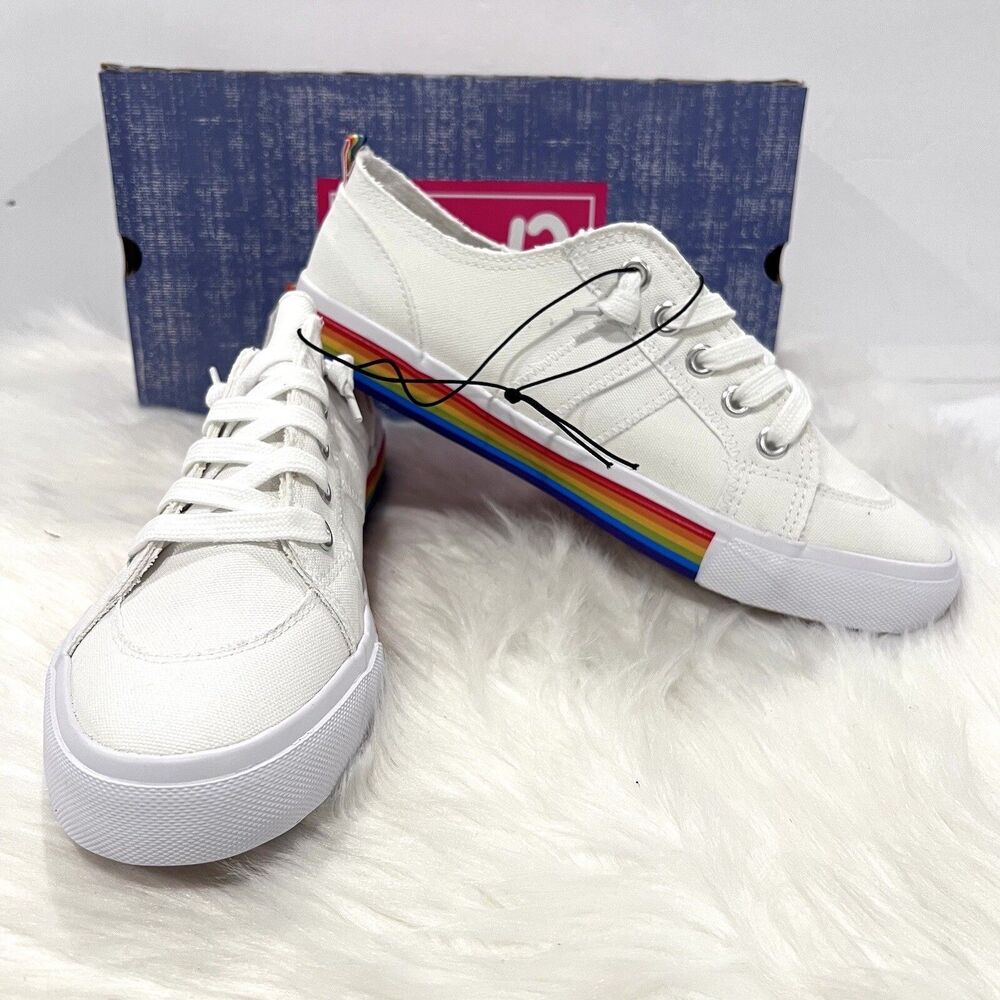 POP Comfort Fit Womens Declan Rainbow Canvas Sneakers Shoes Size 10M NWB